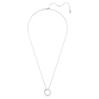 Dextera pendant, Pavé, White, Rhodium plated by SWAROVSKI