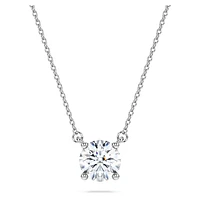 Eternity solitaire pendant, Lab-grown diamonds 1 ct tw, Round shape, 14K white gold by SWAROVSKI