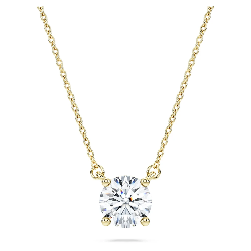 Eternity solitaire pendant, Lab-grown diamonds 1 ct tw, Round shape, 14K yellow gold by SWAROVSKI