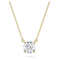 Eternity solitaire pendant, Lab-grown diamonds 1 ct tw, Round shape, 14K yellow gold by SWAROVSKI