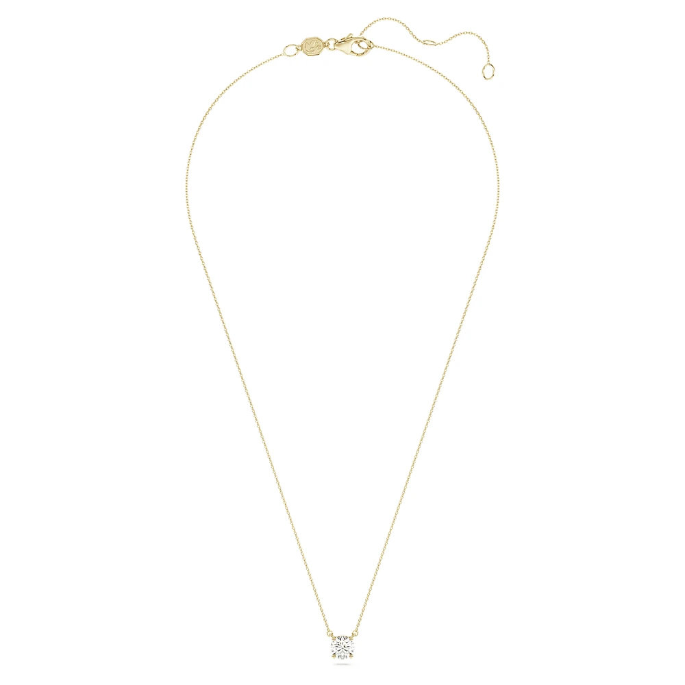 Eternity solitaire pendant, Lab-grown diamonds 1 ct tw, Round shape, 14K yellow gold by SWAROVSKI