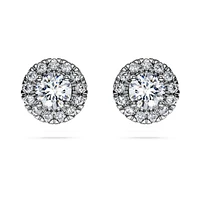 Eternity halo stud earrings, Lab-grown diamonds ct tw, Round shape