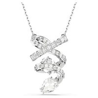Hyperbola pendant, Mixed cuts, White, Rhodium plated by SWAROVSKI
