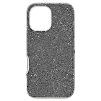 High smartphone case, iPhone® 16, Silver tone by SWAROVSKI