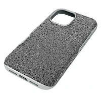 High smartphone case, iPhone® 16, Silver tone by SWAROVSKI