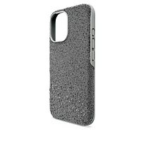 High smartphone case, iPhone® 16, Silver tone by SWAROVSKI
