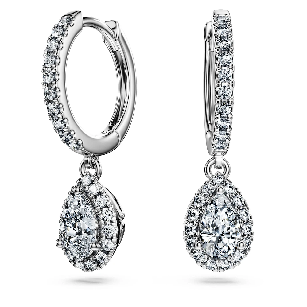 Eternity drop earrings, Lab-grown diamonds 1.25 ct tw, Mixed shapes, 14K white gold by SWAROVSKI