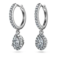 Eternity drop earrings, Lab-grown diamonds 1.25 ct tw, Mixed shapes, 14K white gold by SWAROVSKI