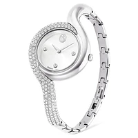 Dextera asymmetric watch, Swiss Made, Metal bracelet, Silver Tone, Stainless steel by SWAROVSKI