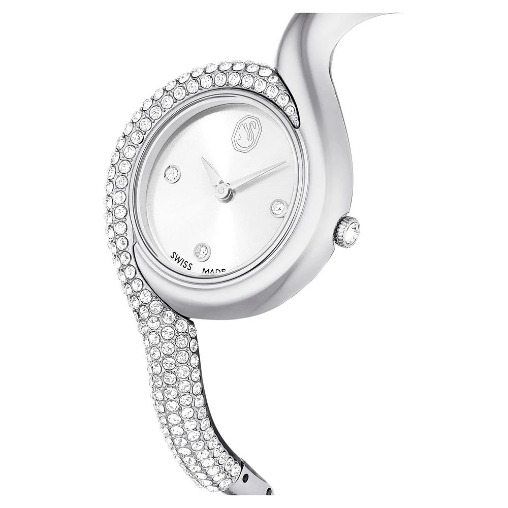 Dextera asymmetric watch, Swiss Made, Metal bracelet, Silver Tone, Stainless steel by SWAROVSKI