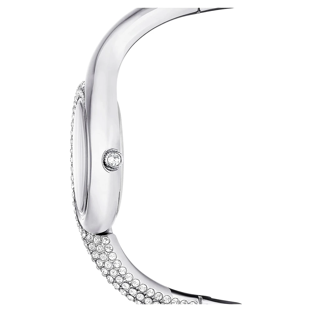Dextera asymmetric watch, Swiss Made, Metal bracelet, Silver Tone, Stainless steel by SWAROVSKI