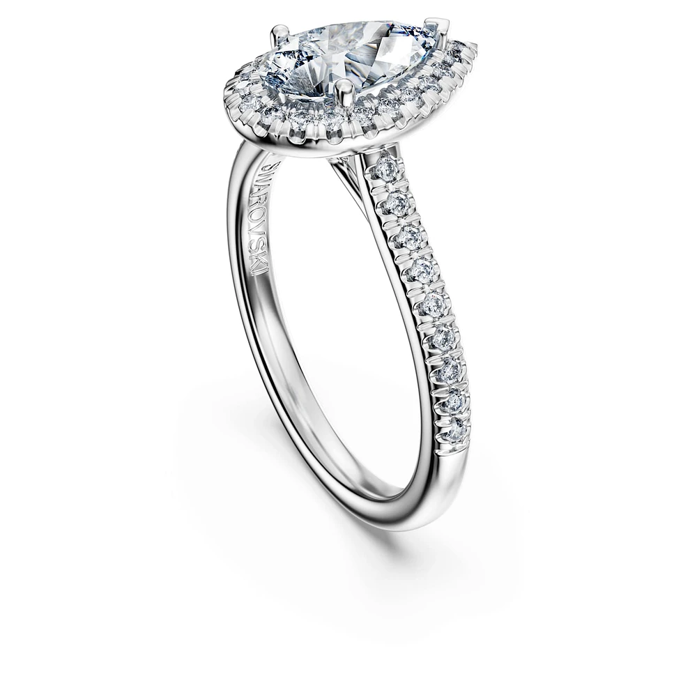 Eternity halo solitaire ring, Lab-grown diamonds 1.3 ct tw, Mixed shapes, 14K white gold by SWAROVSKI