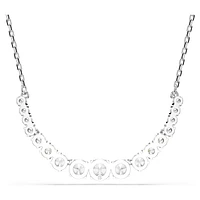 Matrix necklace, Gradient of round cuts, White, Rhodium plated by SWAROVSKI