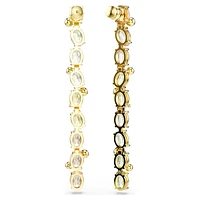 Gema drop earrings, Asymmetrical design, Mixed cuts, Long, Multicolored, Gold-tone plated by SWAROVSKI