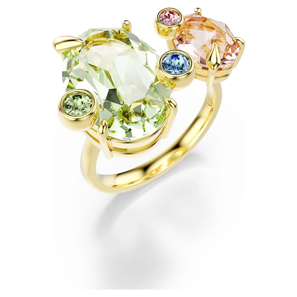 Gema ring, Set (3), Mixed cuts, Multicolored, Gold-tone plated by SWAROVSKI