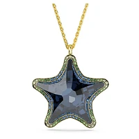 Idyllia SCS pendant, Starfish, Blue, Gold-tone plated by SWAROVSKI