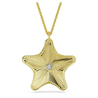 Idyllia SCS pendant, Starfish, Blue, Gold-tone plated by SWAROVSKI