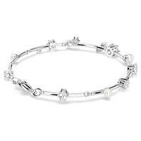 Constella Tennis bracelet, Crystal pearl, Round cuts, White