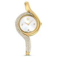 Dextera asymmetric watch, Swiss Made, Metal bracelet, Gold tone, Gold-tone finish by SWAROVSKI
