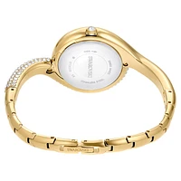 Dextera asymmetric watch, Swiss Made, Metal bracelet, Gold tone, Gold-tone finish by SWAROVSKI