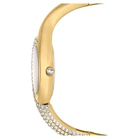 Dextera asymmetric watch, Swiss Made, Metal bracelet, Gold tone, Gold-tone finish by SWAROVSKI