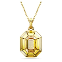 Lucent pendant, Octagon shape, Yellow, Gold-tone plated by SWAROVSKI