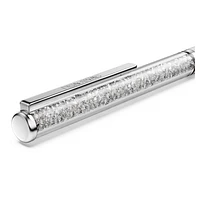 Crystalline ballpoint pen, Gray, Gray lacquered, Chrome Plated by SWAROVSKI