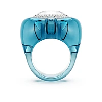 Dulcis cocktail ring, Heart cut, Pavé, Heart, Blue by SWAROVSKI
