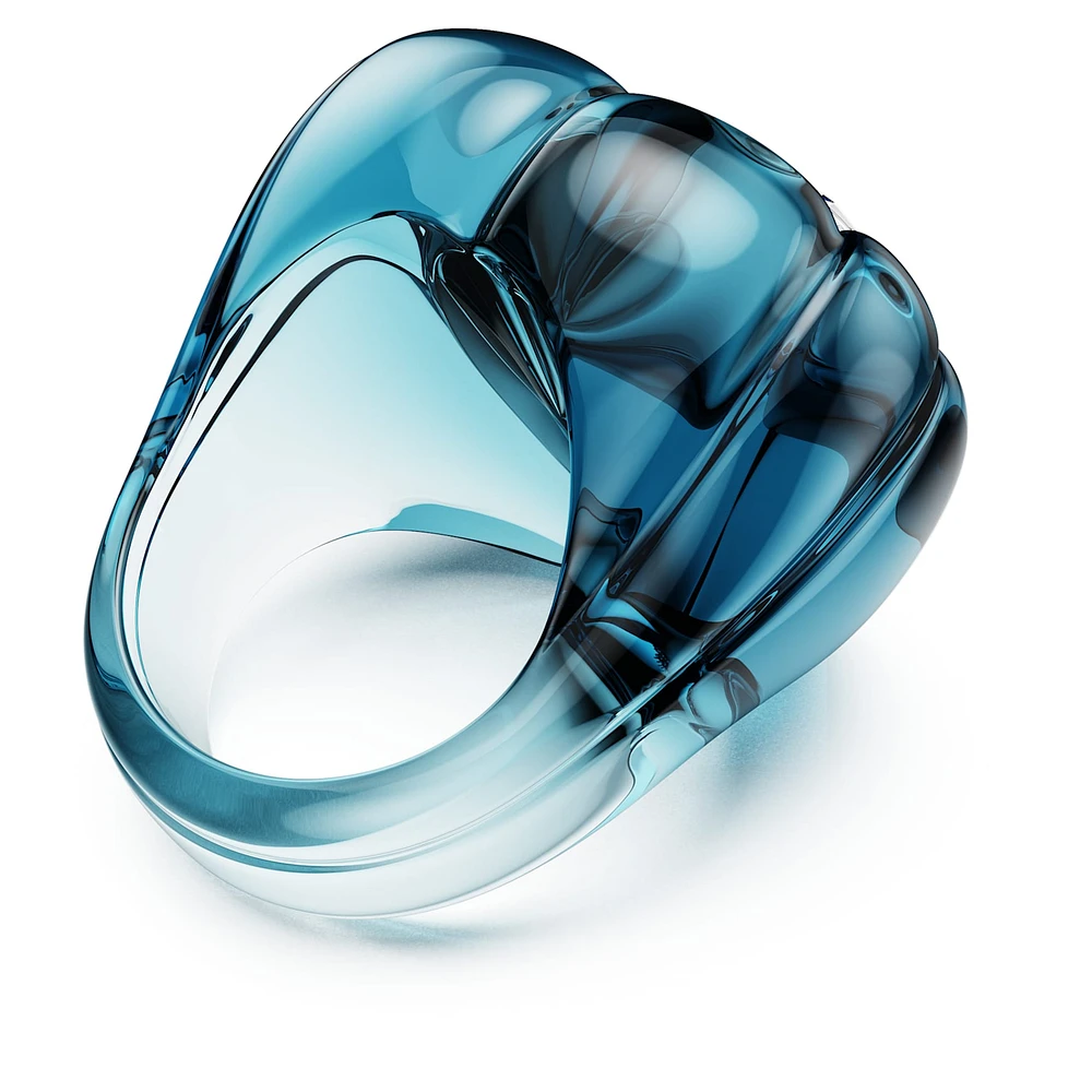 Dulcis cocktail ring, Heart cut, Pavé, Heart, Blue by SWAROVSKI