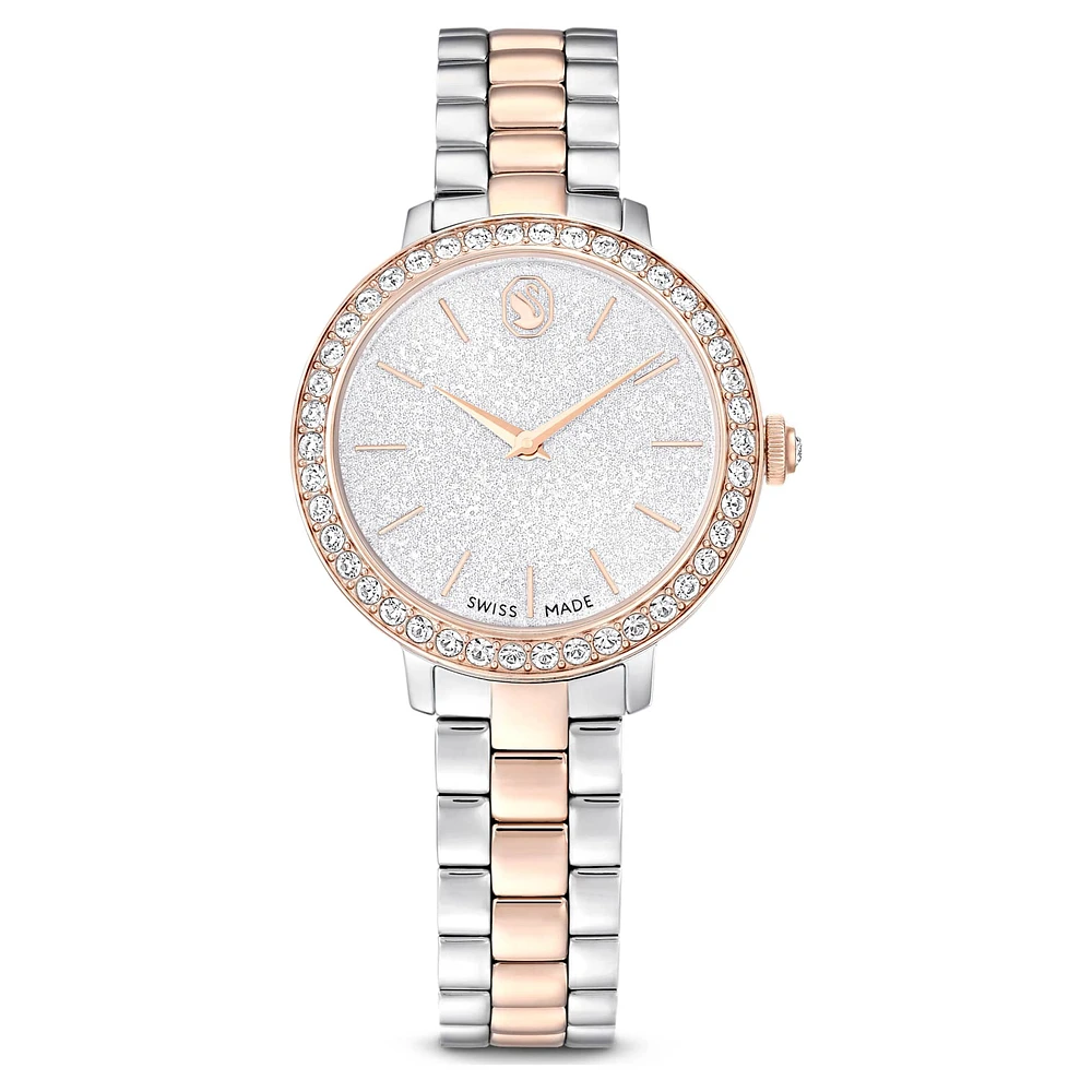 Matrix 3-link watch, Swiss Made, Metal bracelet, Silver Tone