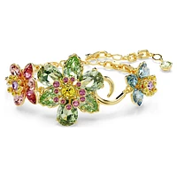 Idyllia bracelet, Mixed cuts, Flower, Multicolored, Gold-tone plated by SWAROVSKI