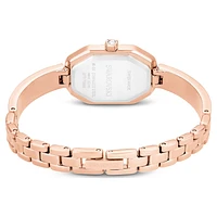 Dextera bangle watch, Swiss Made, Metal bracelet, Pink, Rose gold-tone plated by SWAROVSKI