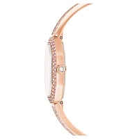 Dextera bangle watch, Swiss Made, Metal bracelet, Pink, Rose gold-tone plated by SWAROVSKI