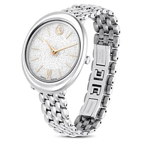 Imber oval watch, Swiss Made, Metal bracelet, Silver tone, Stainless steel by SWAROVSKI