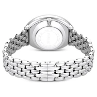 Imber oval watch, Swiss Made, Metal bracelet, Silver tone, Stainless steel by SWAROVSKI