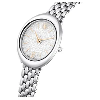 Imber oval watch, Swiss Made, Metal bracelet, Silver tone, Stainless steel by SWAROVSKI