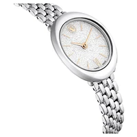 Imber oval watch, Swiss Made, Metal bracelet, Silver tone, Stainless steel by SWAROVSKI