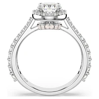 Una Angelic ring, Round cut, White, Silver-tone finish by SWAROVSKI