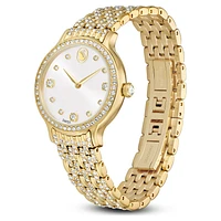 Imber watch, Swiss Made, Metal bracelet, Gold tone, Gold-tone finish by SWAROVSKI