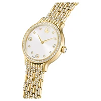 Imber watch, Swiss Made, Metal bracelet, Gold tone, Gold-tone finish by SWAROVSKI