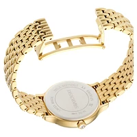 Imber watch, Swiss Made, Metal bracelet, Gold tone, Gold-tone finish by SWAROVSKI