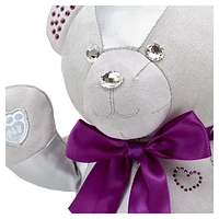 Build-A-Bear Birthstone Bear collectible, Featuring Swarovski® crystals, Teddy bear, February, Purple by SWAROVSKI