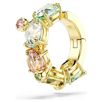 Gema ear cuff, Single, Mixed cuts, Multicolored, Gold-tone plated by SWAROVSKI