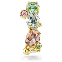 Gema ear cuff, Single, Mixed cuts, Multicolored, Gold-tone plated by SWAROVSKI