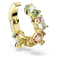 Gema ear cuff, Single, Mixed cuts, Multicolored, Gold-tone plated by SWAROVSKI