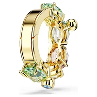 Gema ear cuff, Single, Mixed cuts, Multicolored, Gold-tone plated by SWAROVSKI