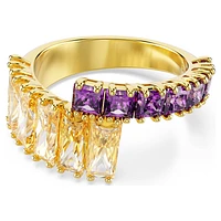 Matrix ring, Mixed cuts, Multicoloured, Gold-tone plated by SWAROVSKI