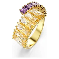 Matrix ring, Mixed cuts, Multicoloured, Gold-tone plated by SWAROVSKI