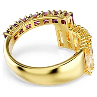 Matrix ring, Mixed cuts, Multicoloured, Gold-tone plated by SWAROVSKI