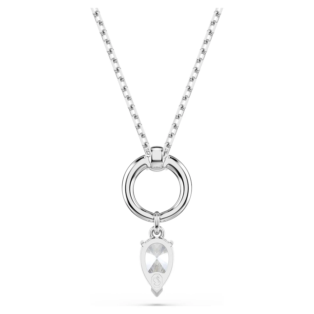 Mesmera pendant, Pear cut, White, Rhodium plated by SWAROVSKI
